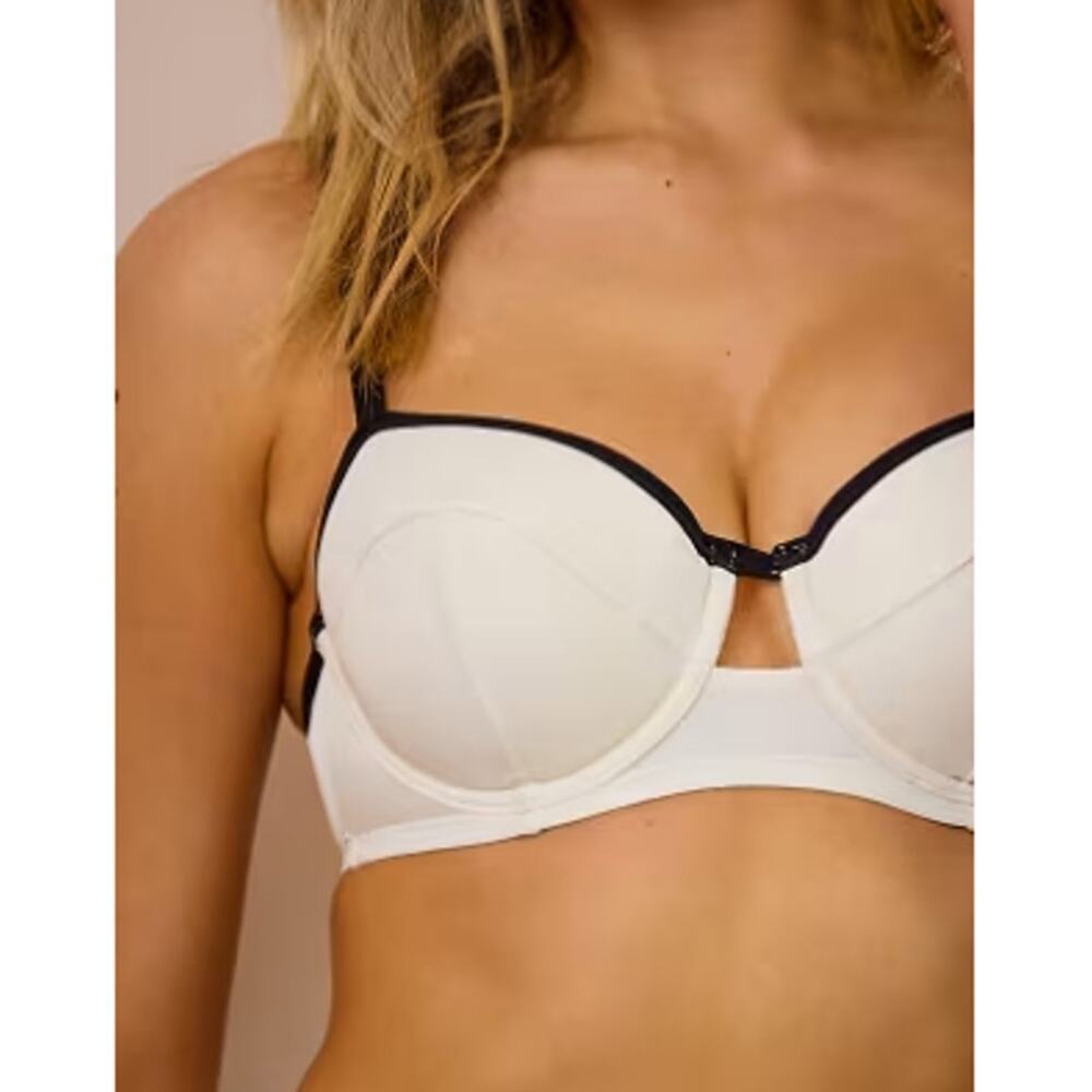 Wolf & Whistle X Maia Andrews Women's Cream Black Underwire Bikini Top Size 34H